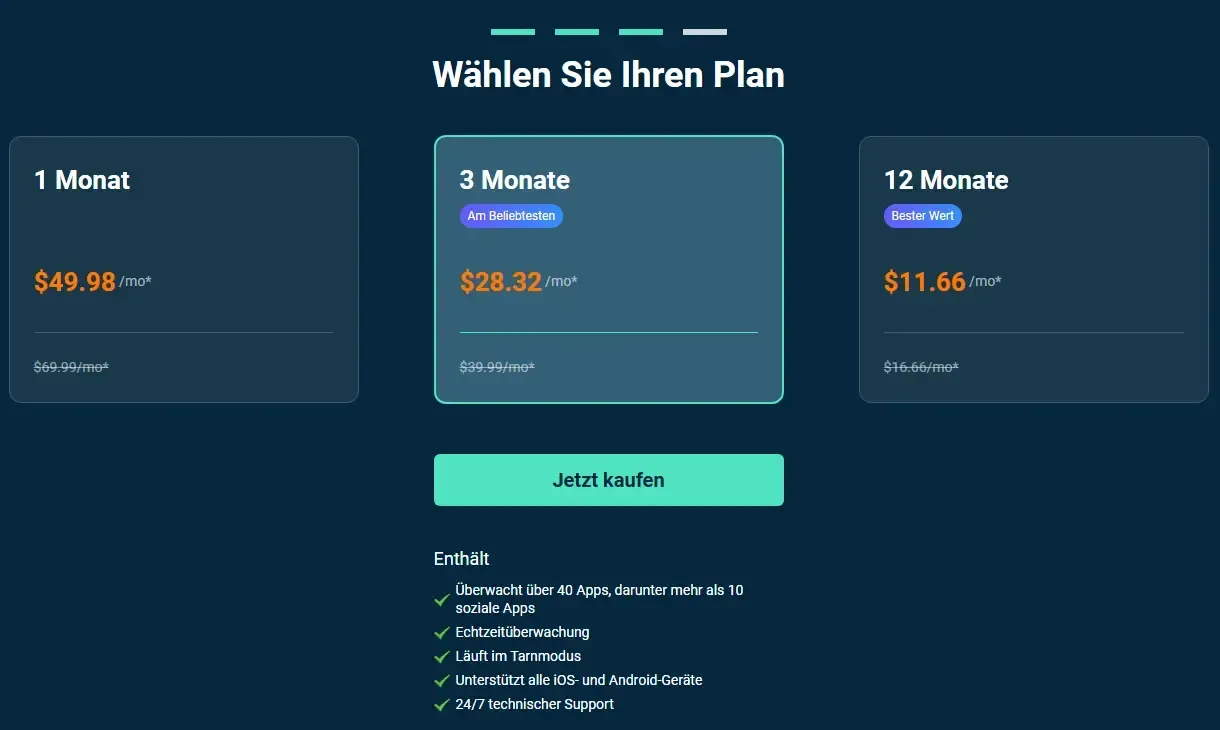 Schritt 3 der Anmeldung bei Msafely